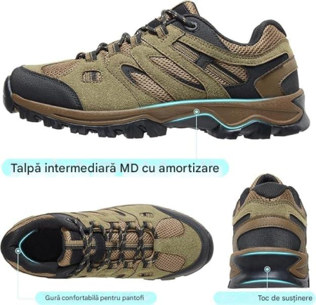 Pantofi de drumeție antiderapanti confortabili trekking - Maro Mărimea 42 [5]