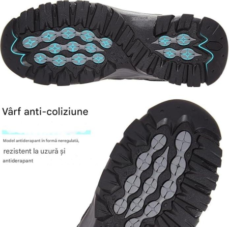 Pantofi de drumeție antiderapanti confortabili trekking - Negru/rosu Mărimea 45 [4]