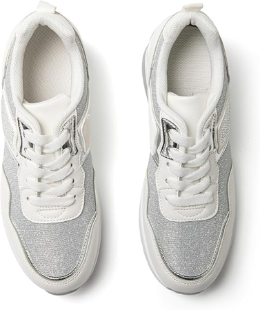 Pantofi casual cu platforma inalta pentru femei, albi 39 [3]
