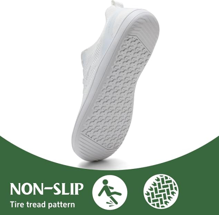 Pantofi albi Barefoot cu Vârf Lat, Talpă Flexibilă din Cauciuc, Respirabili, 36 [4]