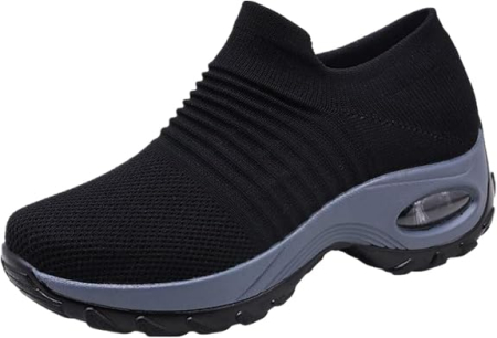 Pantofi dama - Pantofi Sport Slip-On, Mesh Respirabil, Talpă PU cu Pernă de Aer, 42