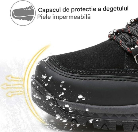 Pantofi de drumeție antiderapanti confortabili trekking - Negru Mărimea 44.5 [4]