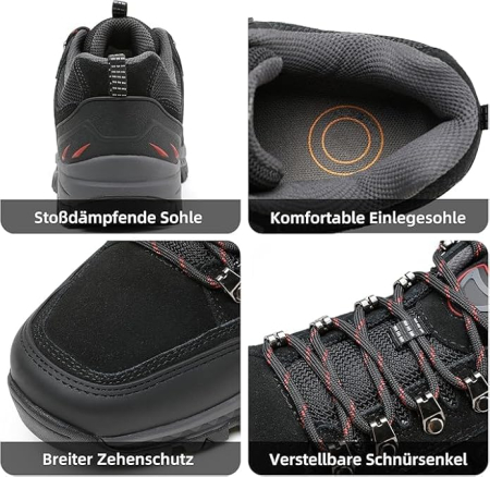 Pantofi de drumeție antiderapanti confortabili trekking - Negru Mărimea 44.5 [5]