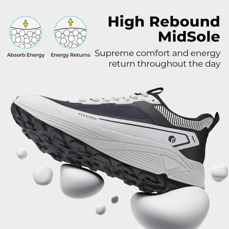 Pantofi sport extralargi pentru barbati, respirabili, talpa groasa, gri cu negru, 41 [4]