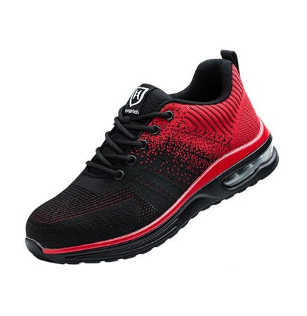 PANTOFI SPORT - Pantofi de protecție cu vârf din oțel, ușori, respirabili, antiderapanți – Roșii EU36