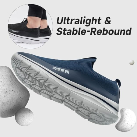 Pantofi sport pentru barbati, talpa groasa, albastri, talpa gri 45 [2]