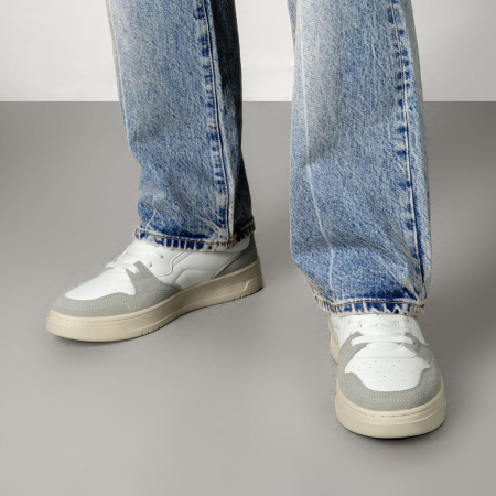 Pantofi sport pentru barbati, talpa groasa, gri/alb marimea 41 [5]