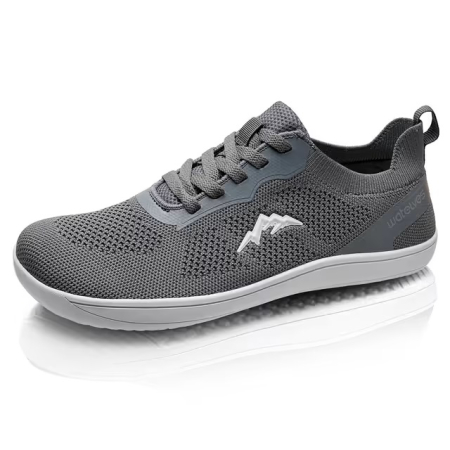 Pantofi dama - Pantofi gri Barefoot cu Vârf Lat, Talpă Flexibilă din Cauciuc, Respirabili, 40