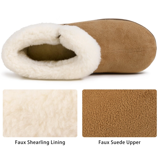 Papuci de casa caldurosi pentru femei, talpa antialunecare, marime 37, Bej [2]