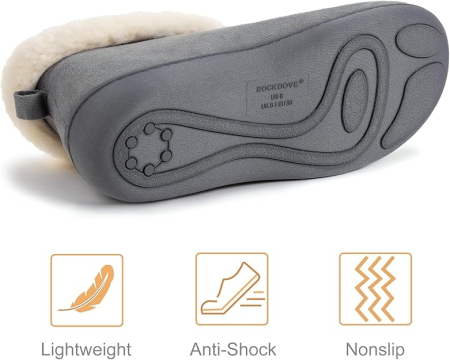 Papuci de casa caldurosi pentru femei, talpa antialunecare, marime 39 gri [4]