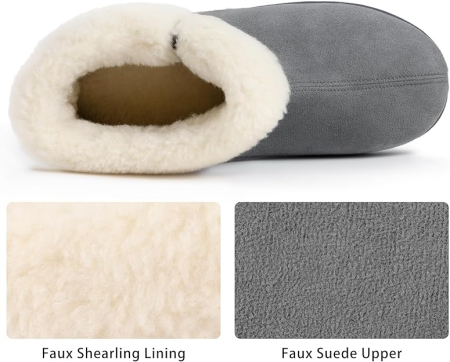 Papuci de casa caldurosi pentru femei, talpa antialunecare, marime 39 gri [2]