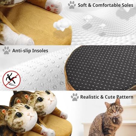 Papuci de casa caldurosi pentru femei, talpa antialunecare, marime universala, maro [6]