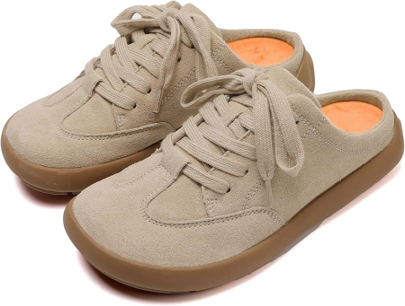 INCALTAMINTE - Papuci tip mule pluș pentru femei slip-on calzi antiderapanți moi interior/exterior – Maro deschis EU 38