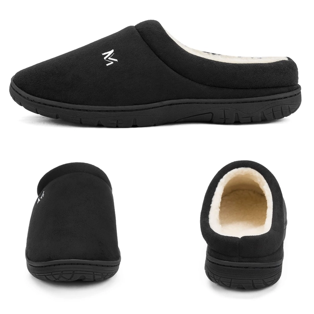 Papuci de casa imblaniti, talpa antialunecare, marime 42, Negri [1]