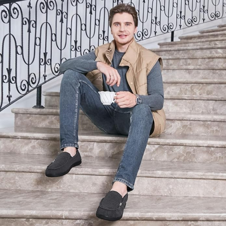 Papuci de casa respirabili, mocasini clasici cu banda elastica 41.5 [1]