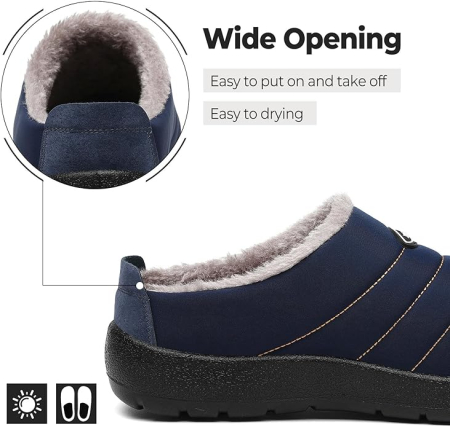 Papuci de casa imblaniti, talpa antialunecare, marime 41 albastri [3]