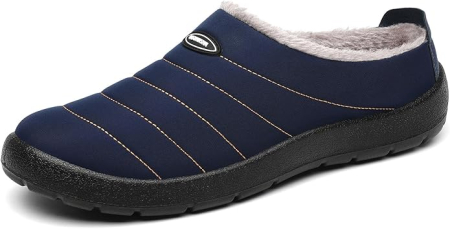 Slapi, papuci, saboti dama - Papuci de casa imblaniti, talpa antialunecare, marime 41 albastri