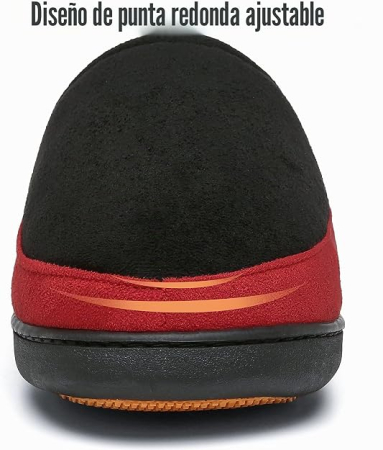 Papuci de casa respirabili, captusiti, antiderapanti, negru/rosu 37 [4]