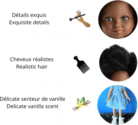 Papusa afro cu par cret 45 cm [4]