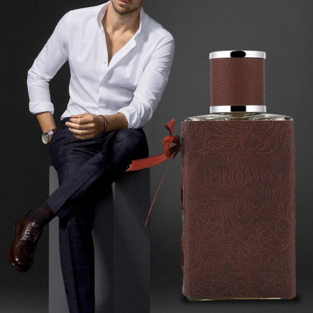 Parfum proaspăt și elegant pentru barbati, ambalaj din piele rafinat, 80 ml (maro) [5]