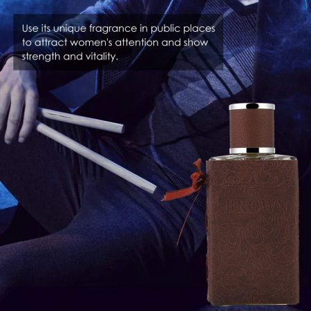 Parfum proaspăt și elegant pentru barbati, ambalaj din piele rafinat, 80 ml (maro) [3]