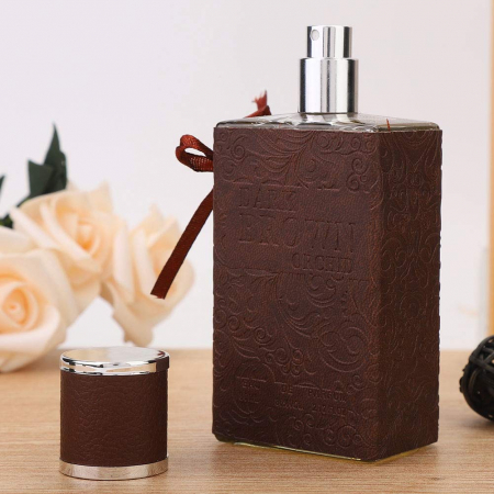 Parfum proaspăt și elegant pentru barbati, ambalaj din piele rafinat, 80 ml (maro) [7]
