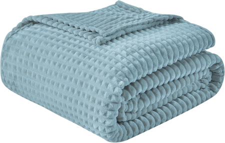 PATURI - Pătură albastra pufoasă, fleece moale, simpla 130 x 150 cm