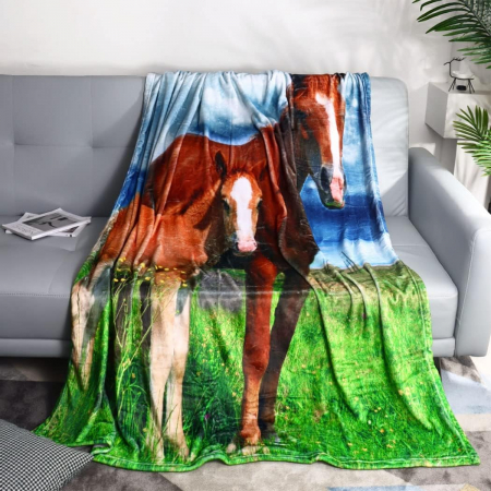 Patura groasa, moale, usoara, model cai 125x200 cm [2]