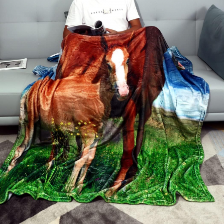Patura groasa, moale, usoara, model cai 125x200 cm [1]