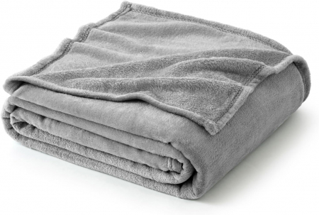 ACCESORII PAT - Pătură pufoasă, fleece moale și caldă pentru canapea, gri125x150 cm