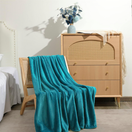 ACCESORII PAT - Pătură pufoasă, fleece moale și caldă pentru canapea, canapea, certificat Oeko-Tex, pătură XL, 150x200 cm