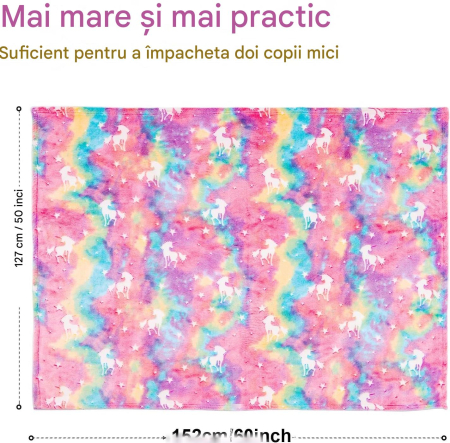 Pătură pufoasă, fleece moale pentru copii, modelele fluorescente 130x150 cm [7]