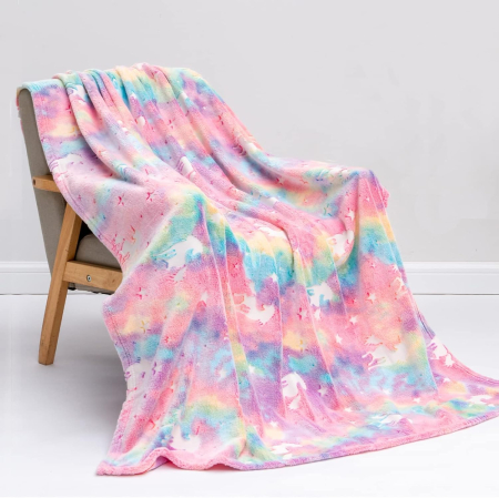 PATURI - Pătură pufoasă, fleece moale pentru copii, modelele fluorescente 130x150 cm