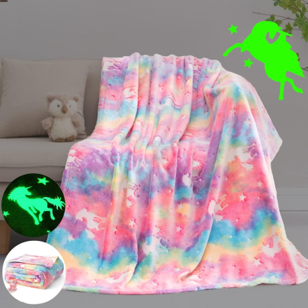 Pătură pufoasă, fleece moale pentru copii, modelele fluorescente 130x150 cm [1]