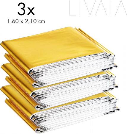 Patura termica de urgenta- set 3 bucati 160 x 120 cm [2]