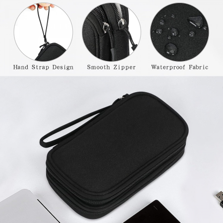 Penar multifunctional usor, cu 2 compartimente cu fermoar NEGRU 21x12.7x6.6 cm [3]