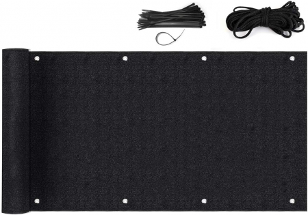 Accesorii usi - Plasa neagra de confidentialitate pentru gard, balcon, terasa, 120x600 cm
