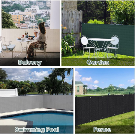 Plasa neagra de confidentialitate pentru gard, balcon, terasa, 75x300 cm [6]