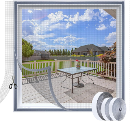 CASA SI GRADINA - Perdea cu plasa deasa contra insectelor, fara gaurire, 180x150 cm neagra