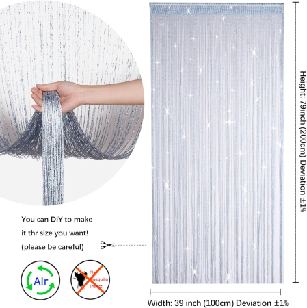 Perdele decorative fasii gri pentru cadrul usii 100v200 cm, set 2 bucati [1]
