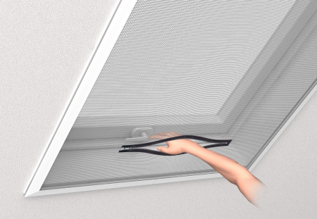 Perdea ajustabila cu plasa deasa contra insectelor, fara gaurire, 140x170 cm Alba [3]