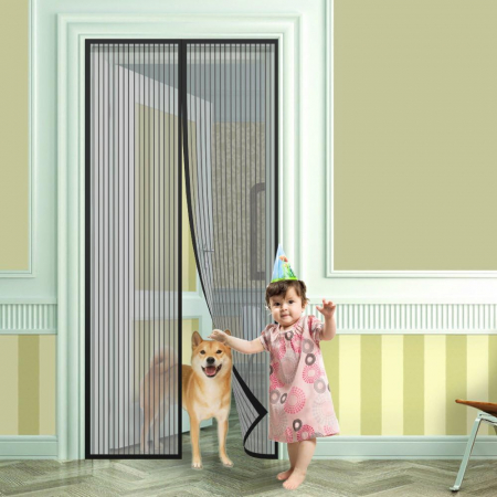 Perdea cu plasa deasa contra insectelor, fara gaurire, 90x212 cm [5]