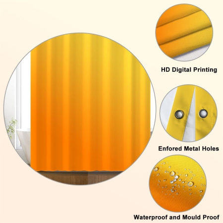 Perdea de dus groasa,opaca, usor lavabila, impermeabila 180x200cm cu12 carlige , portocaliu [3]