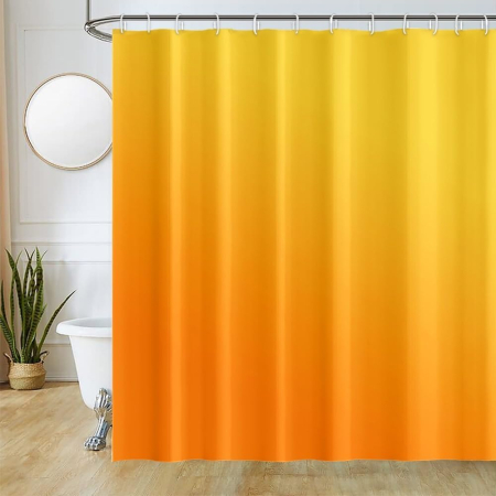 ORGANIZARE SPATIU - Perdea de dus groasa,opaca, usor lavabila, impermeabila 180x200cm cu12 carlige , portocaliu