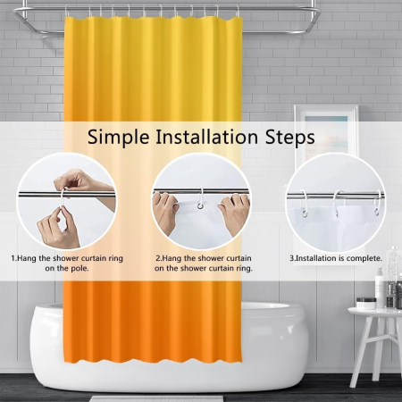 Perdea de dus groasa,opaca, usor lavabila, impermeabila 180x200cm cu12 carlige , portocaliu [5]