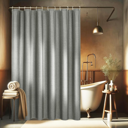 ORGANIZARE SPATIU - Perdea de dus groasa,opaca, usor lavabila, impermeabila 183x183cm cu12 carlige