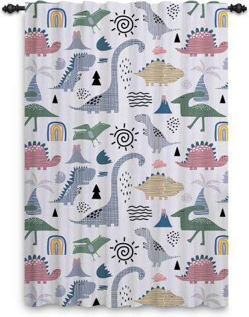DECORATIUNI - Perdea groasa pentru copii cu dinozauri 229 cm inaltime, 117 cm latime,1 bucata