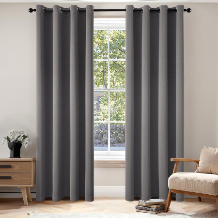 ACCESORII BAIE - Perdele termice izolatoare contra caldura sau frig, H175x140L cm gri, set 2 bucati
