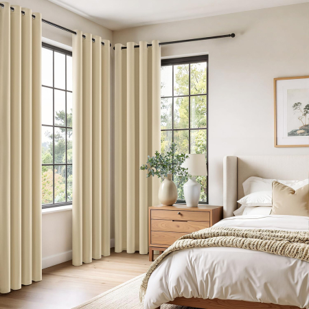 Perdea termica groasa 200 cm inaltime, 140 cm latime, Bej galbui-1 bucata [2]