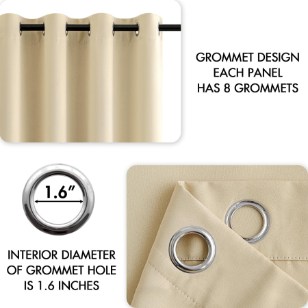 Perdea termica groasa 280 cm inaltime, 140 cm latime, Bej galbui-1 bucata [6]